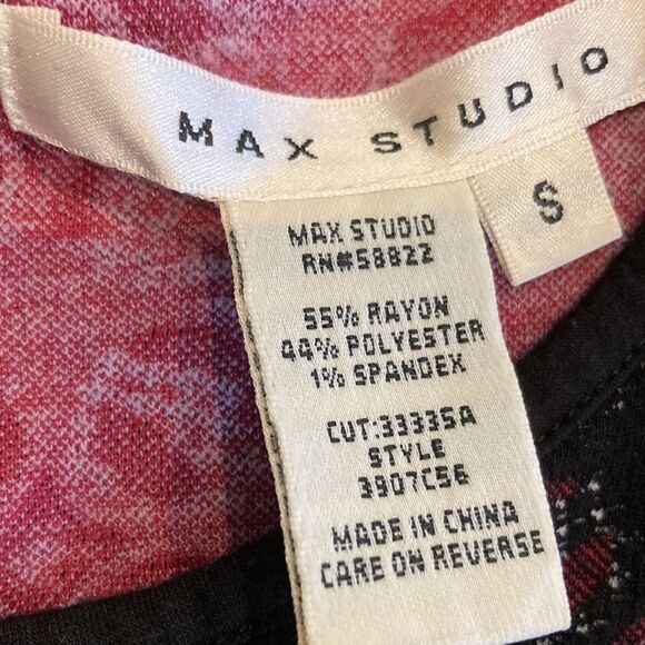 Max studio burgundy and black textured dress with elbow length sleeves small - Picture 8 of 8